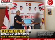 Penyerahan Barang Bukti Dugaan Penyalahgunaan BBM Subsidi Resmi Diterima DPC Gerindra Halmahera Selatan