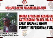BARAH Apresiasi Gerak Cepat Satreskrim Polres Halsel, Sebut Respons Hukum Perkuat Kepercayaan Publik